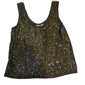 Style Rack olive green Sequin Tank Top